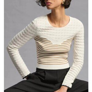 Anthropologie Maeve Pointelle Sweater Top Small